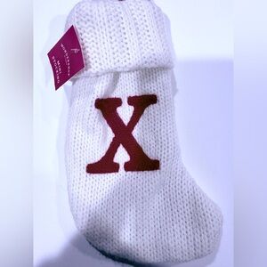 Letter X Wondershop Mini Christmas Stocking White Knit